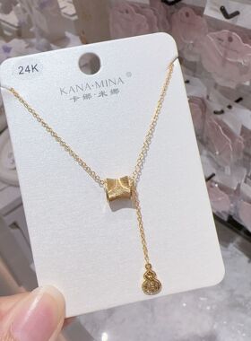 卡娜米娜新中式气质环形吊坠项链女简约锁骨链小众设计项饰