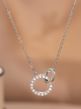 双扣项链女夏季高级感配饰小双环时尚百搭锁骨链节日礼物直销