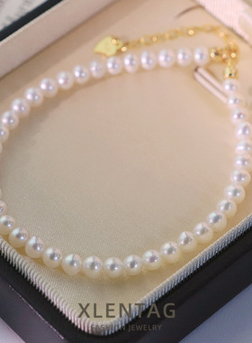 原创天然珍珠s925纯银手链百搭高级感手镯轻奢小众设计手串手饰品