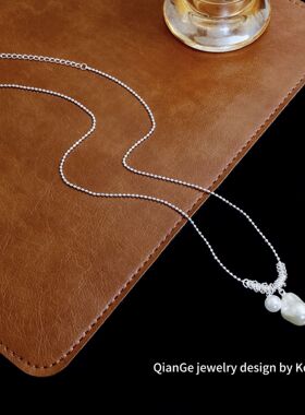 艺达 时尚气质巴洛克异性珍珠吊坠项链 小众百搭ins设计感锁骨链