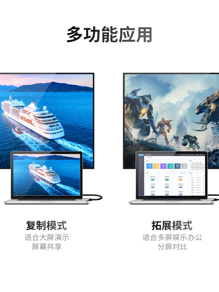 Type-c转DP1.4线8K超清165Hz240hz雷电4/3口手机显示器同屏连接线1.2笔记本电脑外接转换连接线2K240/4K144Hz - 图3