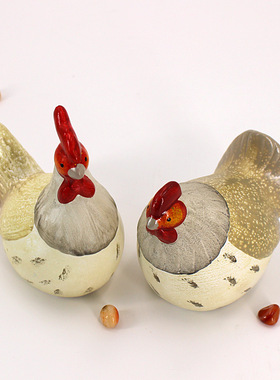 创意陶瓷鸡工艺品摆件小鸡摆设
