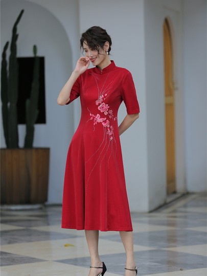 新款高端旗袍新中式礼服妈妈装婆婆装日常旗袍直播间付款专用链接