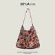 Bags Women's 2025 Autumn and Winter New Product Zhang Ruonan's Same Style Crossbody Bag Floral Canvas Bag Lazy Style Korean Shoulder Bag