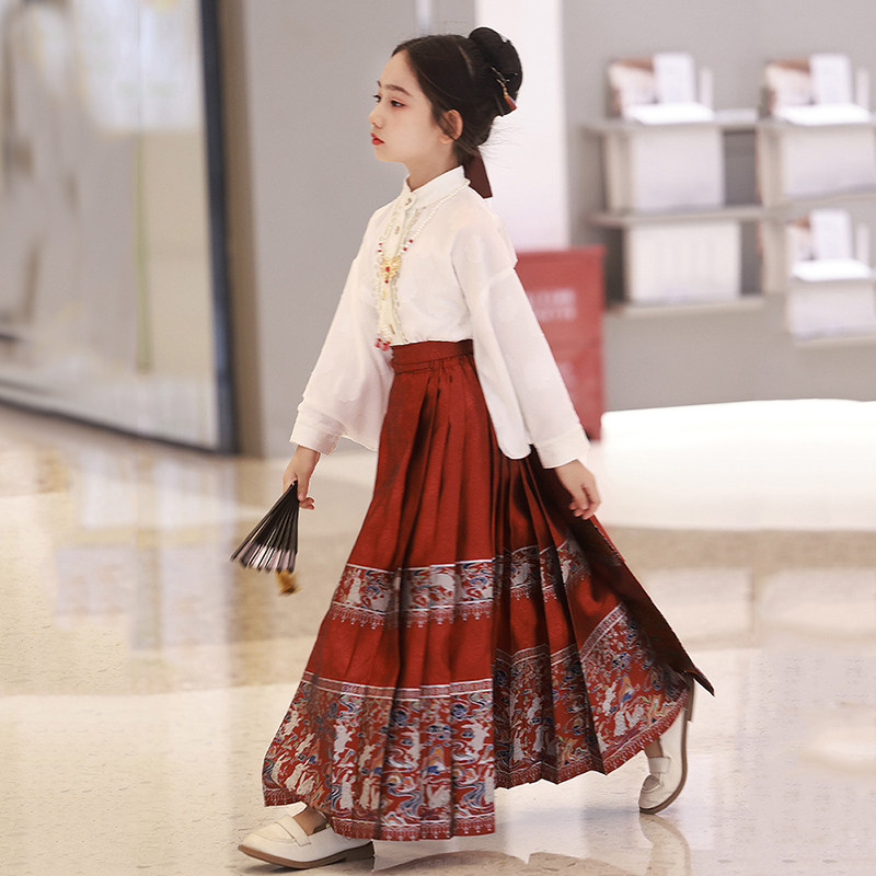 女童马面裙春秋新中式古风唐装小女孩国朝新年汉服套装儿童旗袍裙,淘宝优惠券,粉丝福利购,淘宝优惠卷