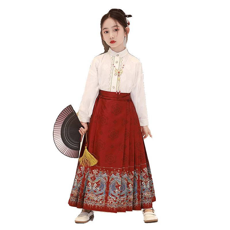 女童马面裙套装新款中国风汉服小女孩国潮唐装半身裙儿童古装春秋,淘宝优惠券,粉丝福利购,淘宝优惠卷