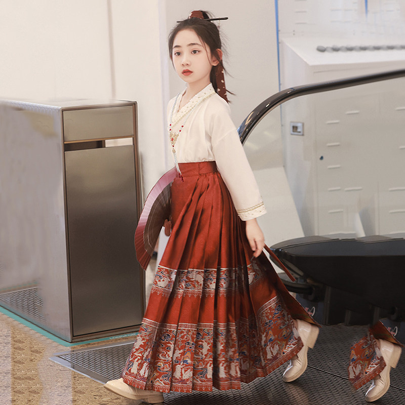 女童马面裙春秋新中式古风唐装小女孩国朝新年汉服套装儿童旗袍裙,淘宝优惠券,粉丝福利购,淘宝优惠卷