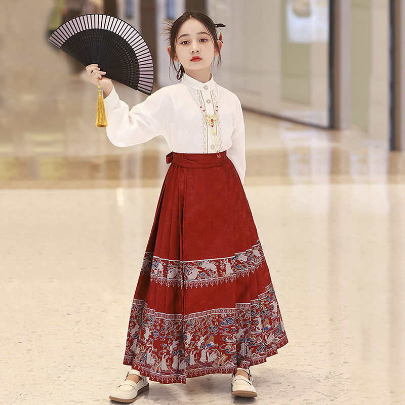女童马面裙春秋新中式古风唐装小女孩国朝新年汉服套装儿童旗袍裙,淘宝优惠券,粉丝福利购,淘宝优惠卷