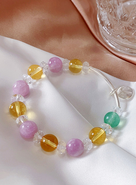 水晶手链十二星座儿童女童朱砂