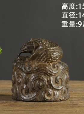 复古浮雕避水兽做旧石雕
