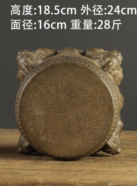 中式复古天然青石整料雕刻石墩