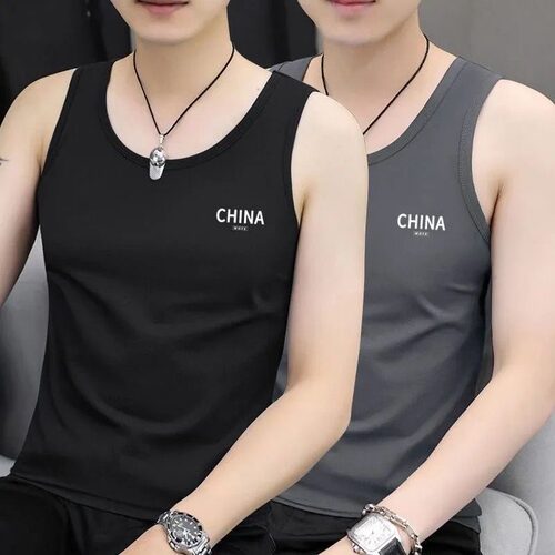 买一送一纯色简约纯棉背心男夏季薄款速干无袖t恤外穿运动上衣潮 - 图3