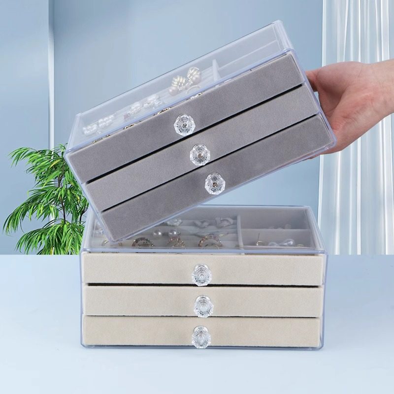 Jewelry box storage box high-end exquisite multi-layer ring
