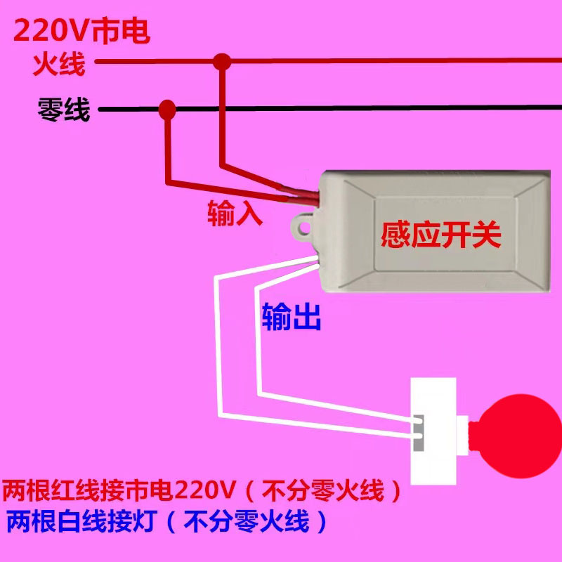 220V微毫米波人体存在感应开关光控延时可调呼吸微动移动红外雷达