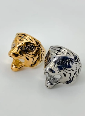 eManco欧美个性设计感老虎戒指