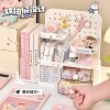 Pen holder storage box desktop storage rack office perforated board work station children and girls stationery space utilization artifact