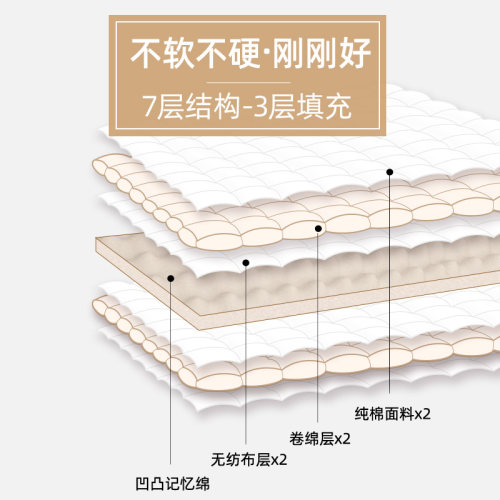 日本呼吸记忆棉床垫  可折叠软褥子床垫 记忆棉榻榻米睡垫 - 图0