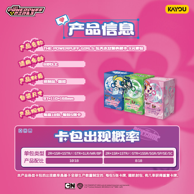 卡游 飞天小女警典藏卡片X元素包 官方正版花花周边收藏卡牌卡包,淘宝优惠券,粉丝福利购,淘宝优惠卷