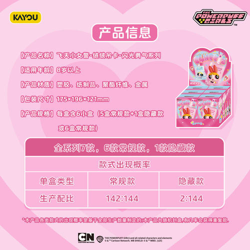卡游飞天小女警绒绒吊卡闪光勇气系列官方旗舰店正版周边毛绒挂件 - 图3