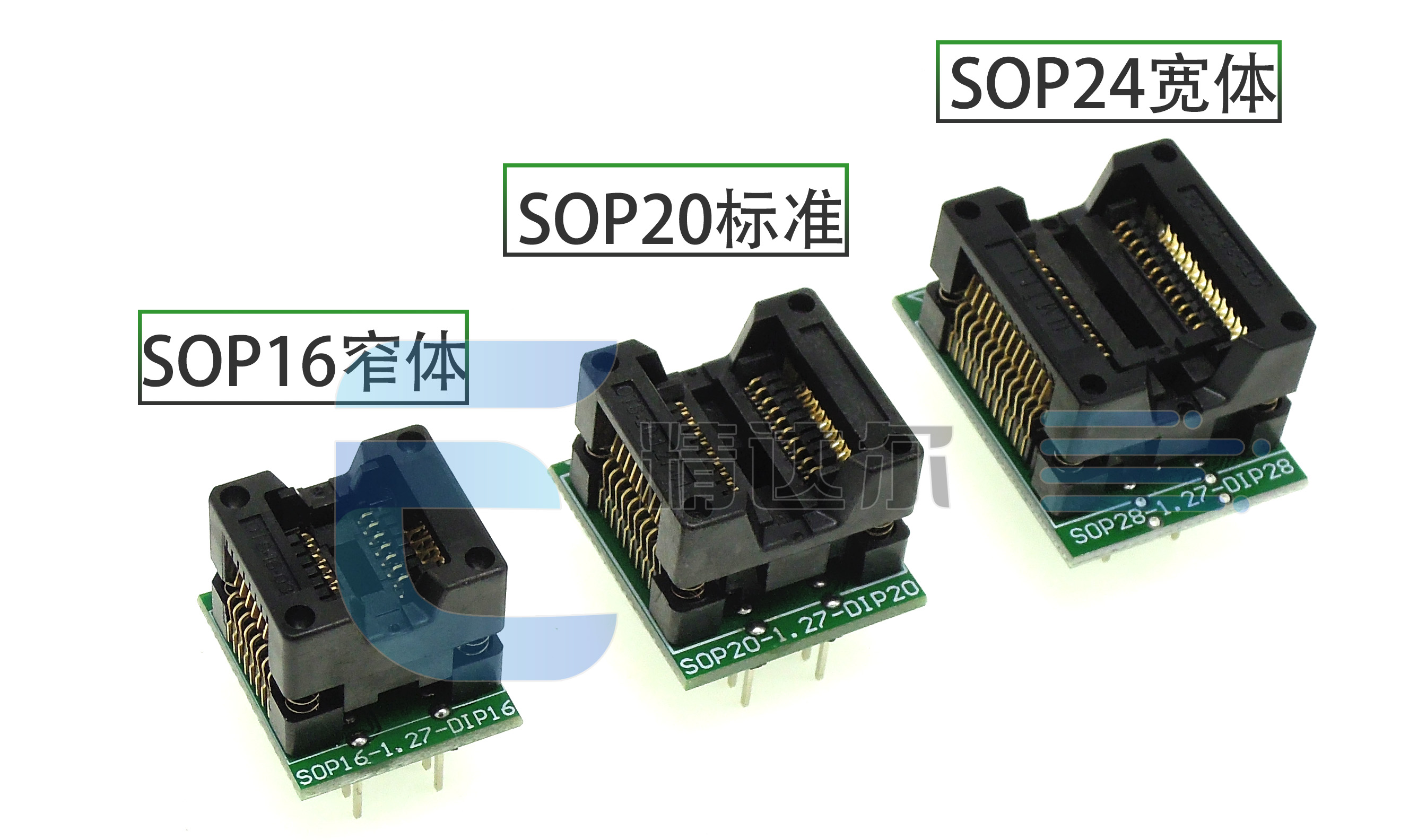 老化测试座SOP16 14 8转DIP16 14 8镀金老化烧录座夹具插座直销-图2