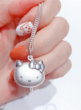 正生纯银999足银麻花链女童项链