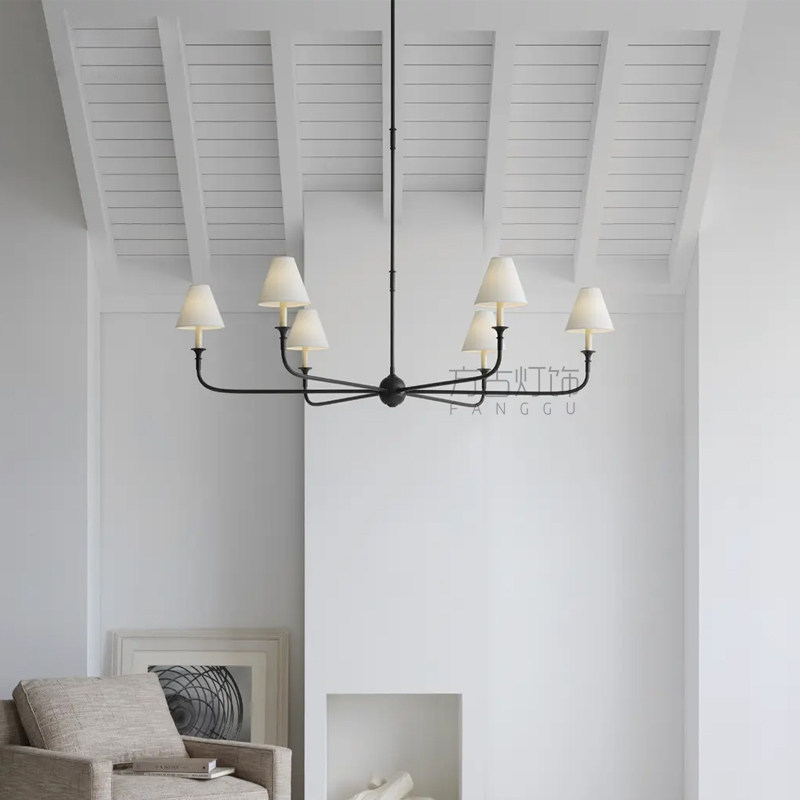 全铜轻奢大气北欧简约餐厅吊灯客厅枝型布罩灯具现代创意餐厅灯饰,淘宝优惠券,粉丝福利购,淘宝优惠卷