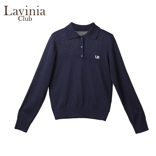 【100%莱赛尔】Lavinia春秋新款通勤气质Polo翻领针织衫女V51Z107-图2