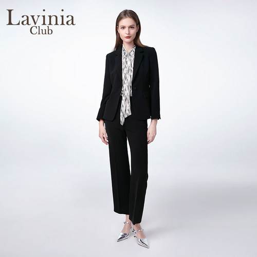 Lavinia法式气质通勤高腰直筒型显瘦裤子女春秋新款休闲裤B55K56S - 图1