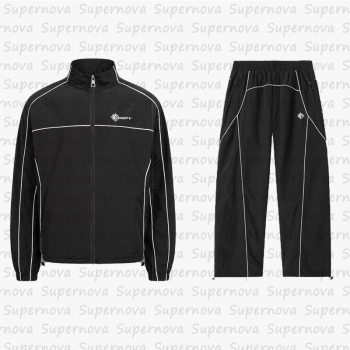 ແບບເອີຣົບແລະອາເມລິກາແບບ retro trendy sports suit windbreaker suits style street fashion simplex zipper jacket for men and women