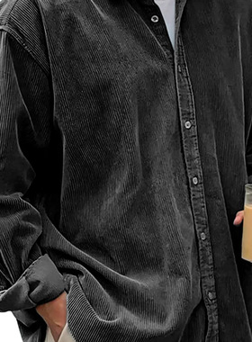 Men's shirts灯芯绒衬衫男长袖潮流潮牌休闲宽松春秋厚衬衫男外套