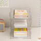 Multi-layer desktop bookshelf acrylic transparent desk storage rack picture book rack office file box dormitory storage rack