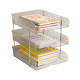Multi-layer desktop bookshelf acrylic transparent desk storage rack picture book rack office file box dormitory storage rack