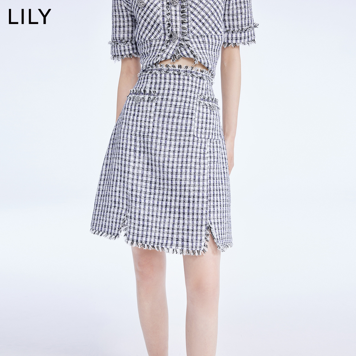 【周雨彤同款】【商场同款】LILY2022秋新款女装复古半身裙短裙 - 图1