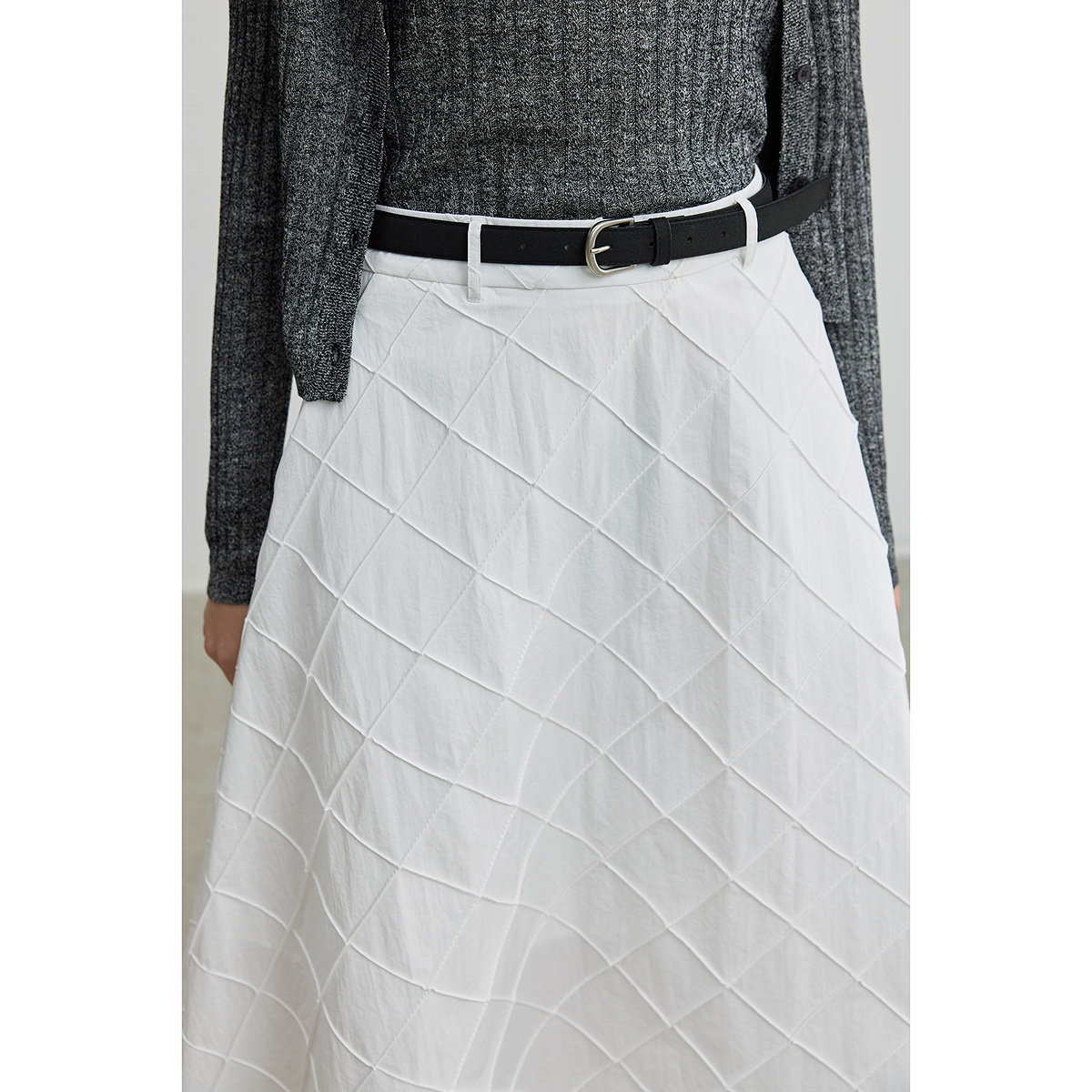 LILY2025新款复古简约立体菱格格纹宽松休闲通勤A字裙半身裙女,淘宝优惠券,粉丝福利购,淘宝优惠卷