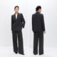 LILY commuter broad shoulder suit jacket ສີເທົາ