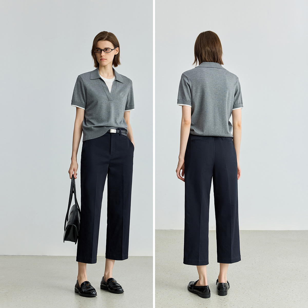 【商场同款】LILY2025新款女装可露丽弹力九分裤直筒裤小个子 - 图3