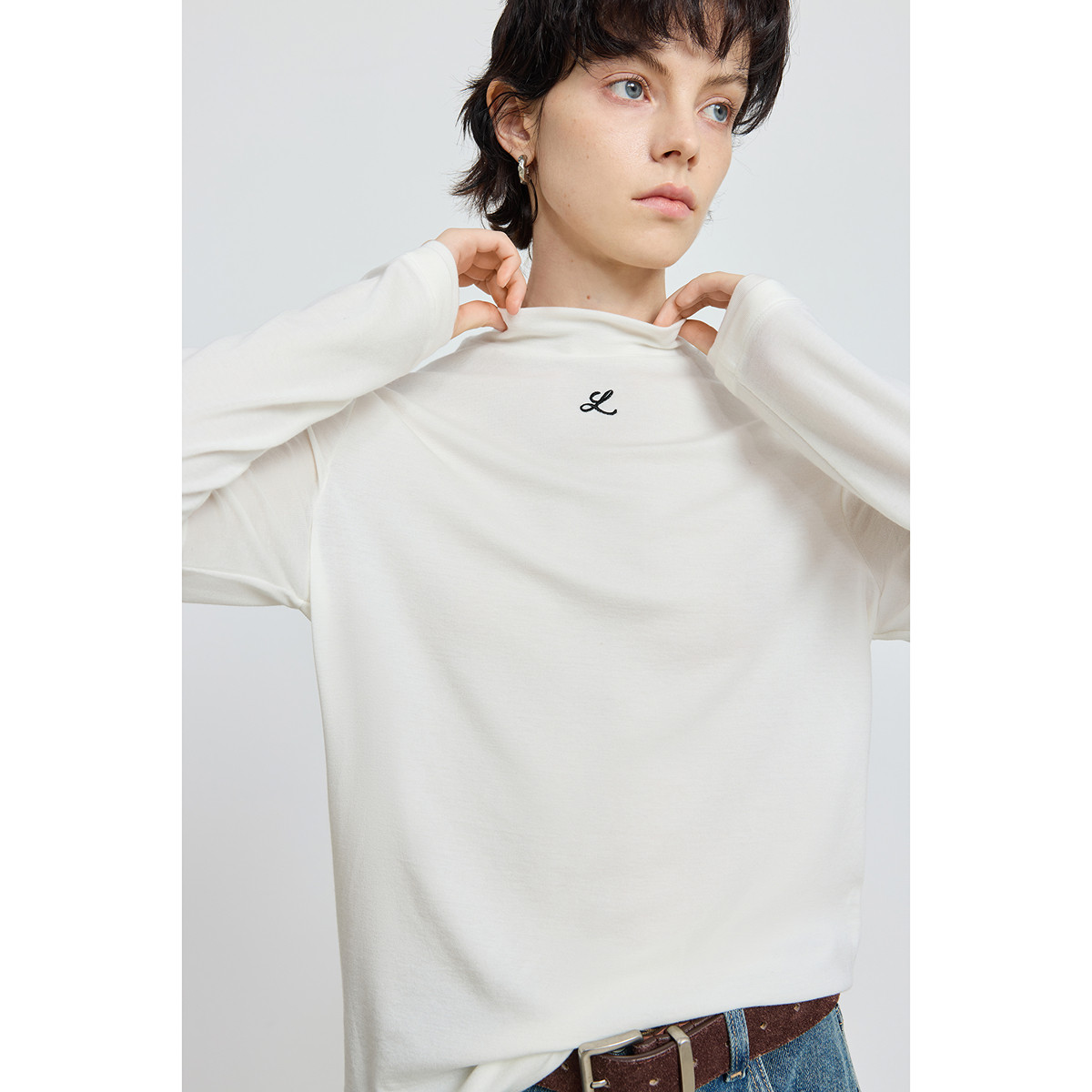 LILY2025冬新款羊毛假两件弹力修身内搭上衣半高领针织打底衫女,淘宝优惠券,粉丝福利购,淘宝优惠卷