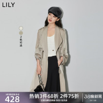 LILY2024 Vêtements de printemps pour femmes Loisirs Métropolitaine Auberge de mode Vent Mode Draw deux manches longues manches Long style Veste Windcoat