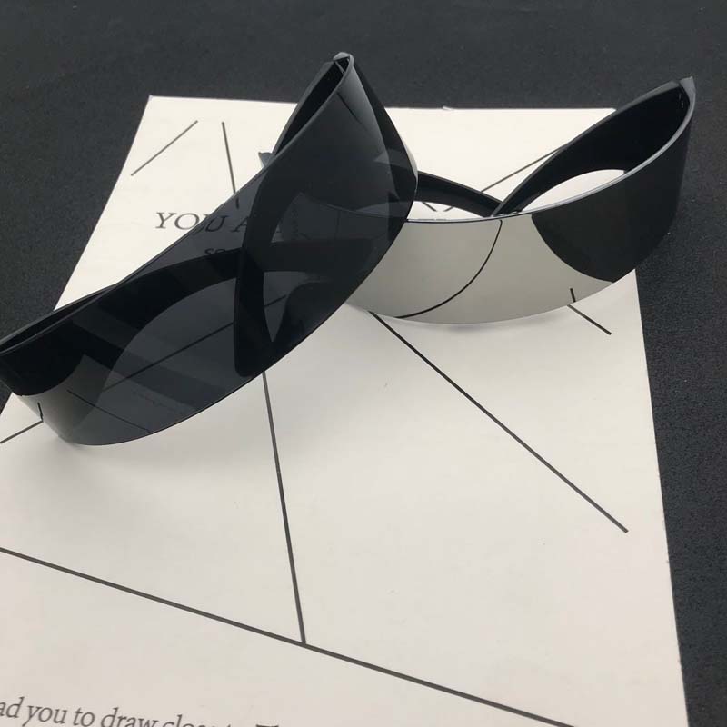 科技感眼镜酒吧蹦迪夜店个性未来感街拍一体镜太阳镜长方型连体镜-图0