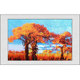清仓特价苏州园林软裱刺绣画苏绣成品装饰画红枫黄金大道风景画