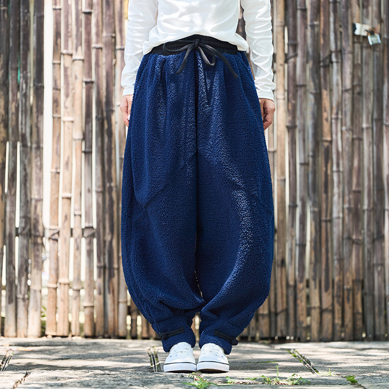 中国风男装加厚加绒小脚哈伦裤男青年宽松大码加厚休闲裤禅修服冬,淘宝优惠券,粉丝福利购,淘宝优惠卷