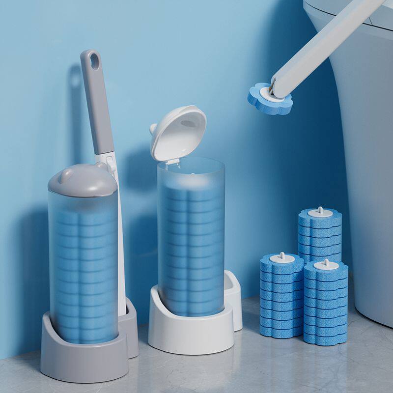 Disposable toilet brush set Bear Ears household wall-mounted brush toilet cleaning no dead ends long handle replacement brush