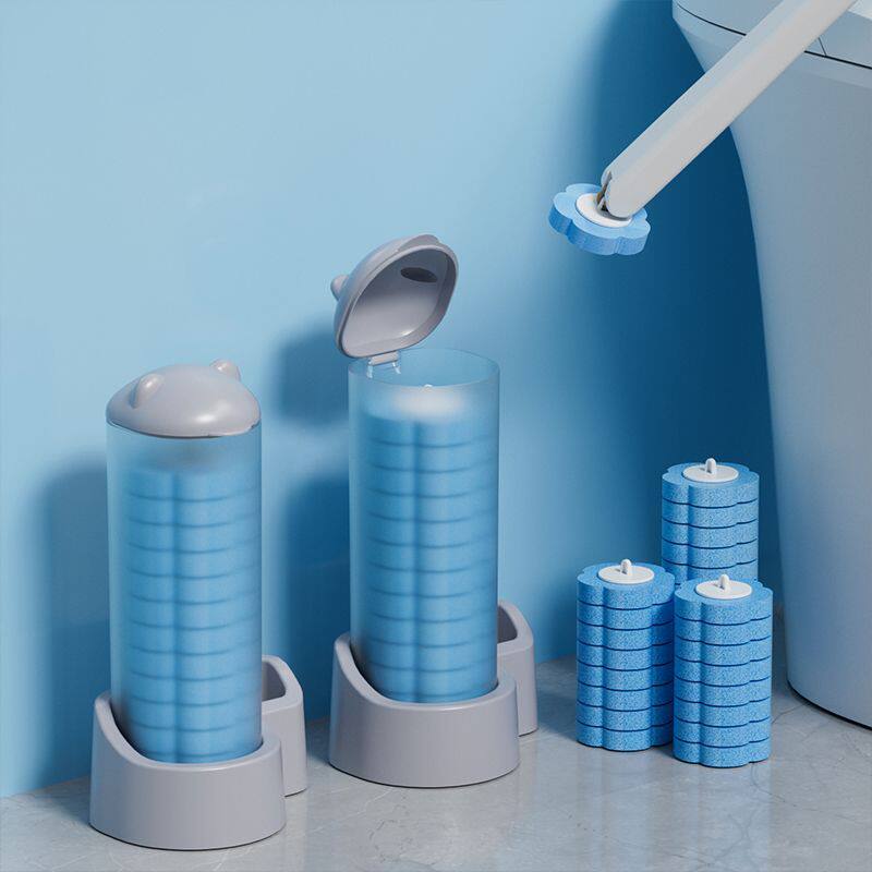 Disposable toilet brush set Bear Ears household wall-mounted brush toilet cleaning no dead ends long handle replacement brush