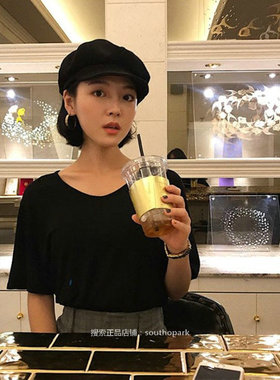逛街八角帽女日本ins风
