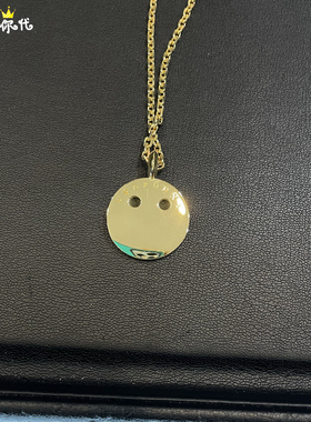 EYEFUNNY满钻黄金特大号笑脸项链