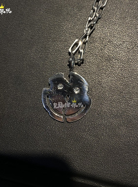 EYEFUNNY白金满钻碎裂笑脸项链