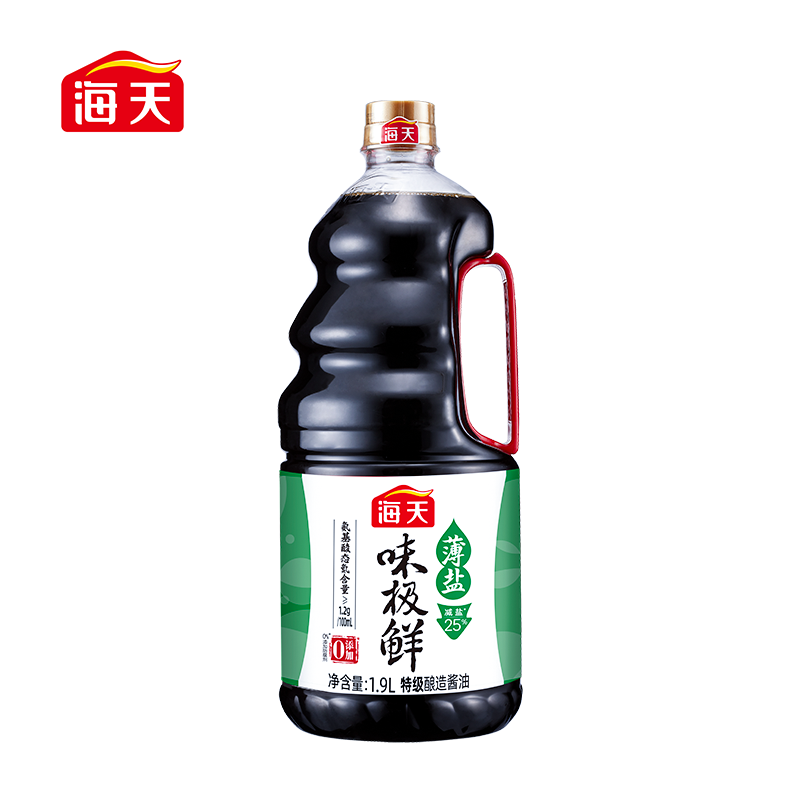 海天薄盐味极鲜1.9L特级生抽酿造酱油家用凉拌炒菜点蘸减盐提鲜,淘宝优惠券,粉丝福利购,淘宝优惠卷