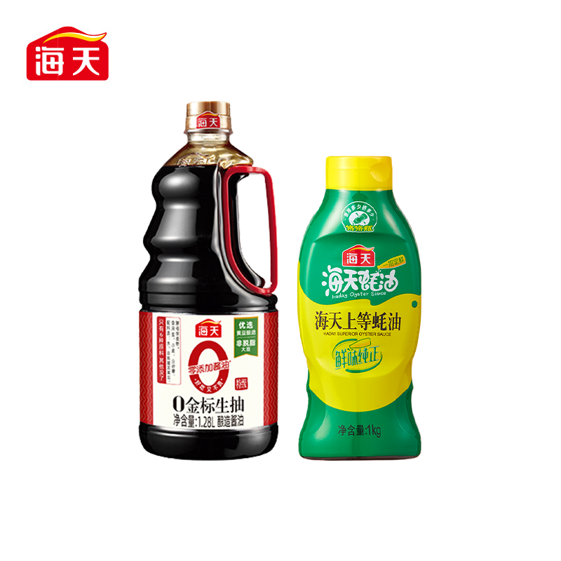 【直播】海天味极鲜/0金标酱油上等蚝油家用厨房调味炒菜点蘸凉拌
