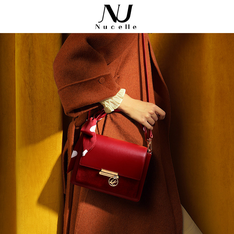 纽芝兰红色2021新款小众设计新娘包 纽芝兰箱包女士包袋