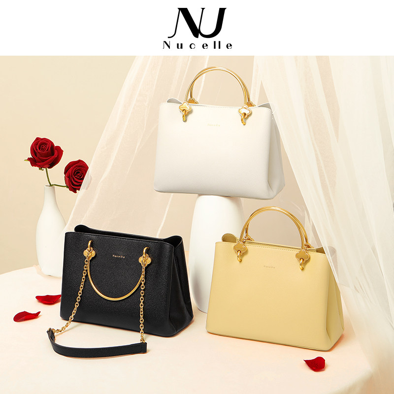 纽芝兰白色女士2022新款高级手提包 纽芝兰箱包女士包袋